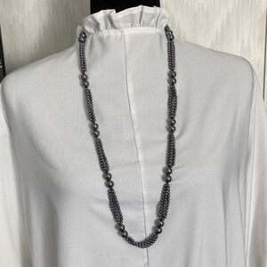 Elegant Hematite Beaded Necklace